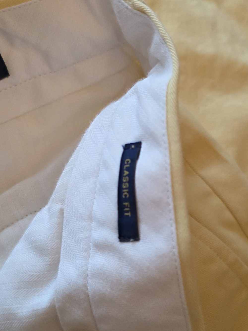 Light Yellow Cotton Chino Ralph Lauren Mens Pants - Picture 3 of 6